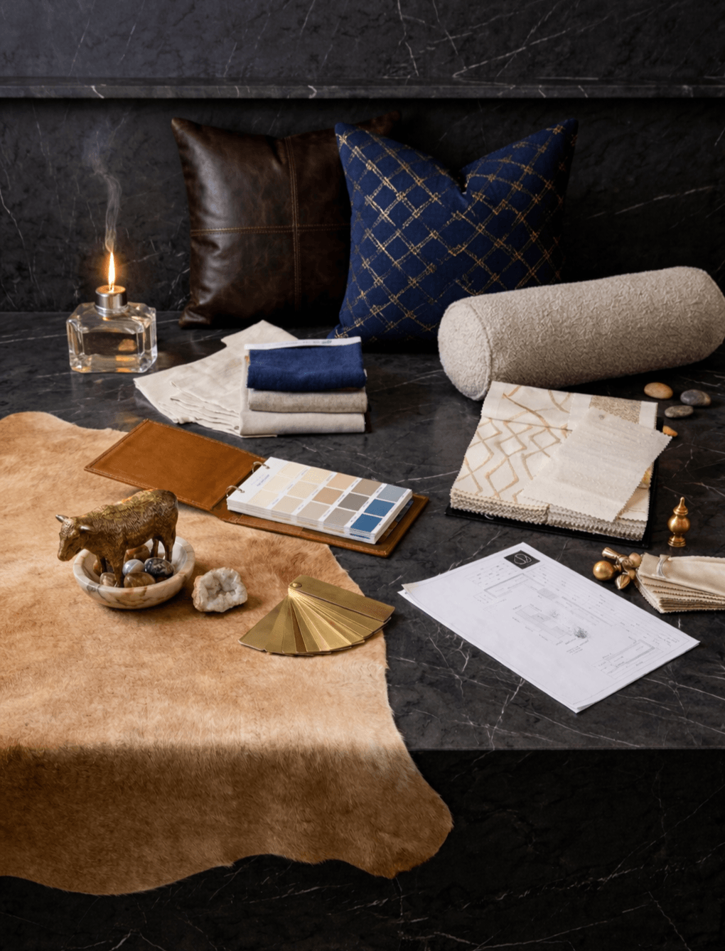 Layered textile and decor styling at Interiors on Main