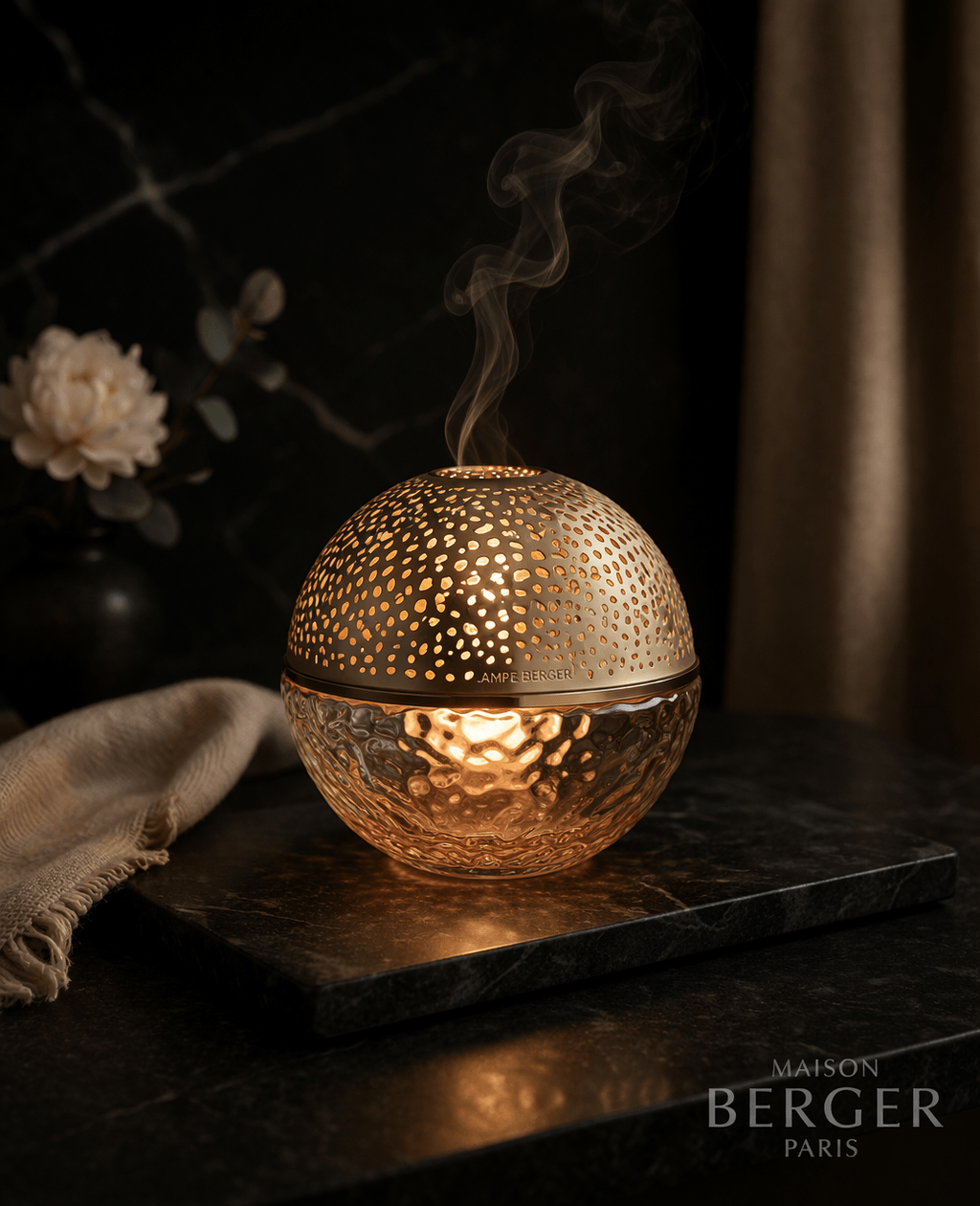 Maison Berger Gravity lamp in a refined interior setting