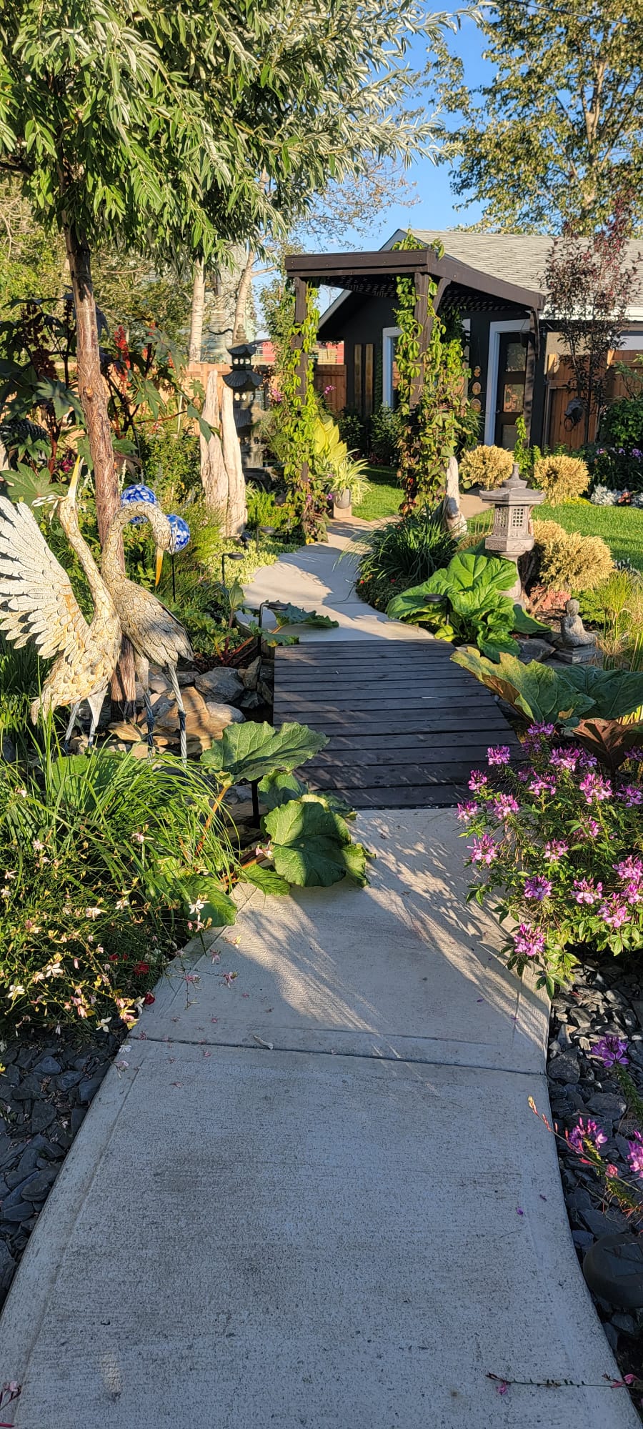 Backyard oasis pathway concept by Interiors on Main